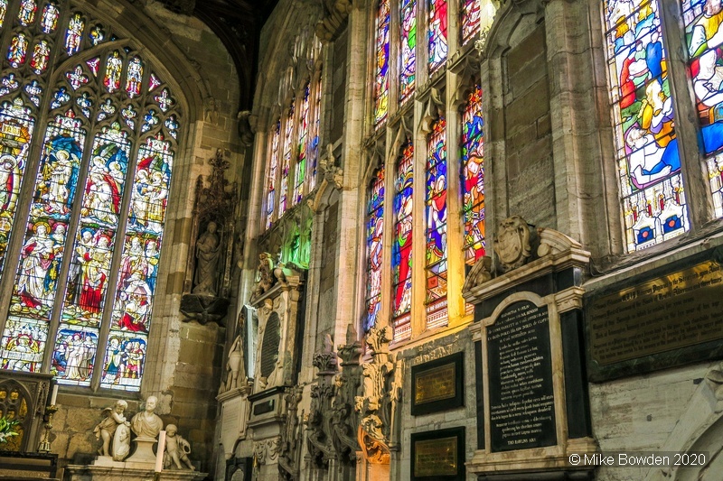 Warwickshire.  Holy Trinity Church Stratford Upon Avon, St. Mary's Church, Shakespeare is buried here.