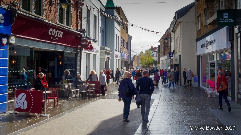 Monmouthshire.  Abergavenny street scene.