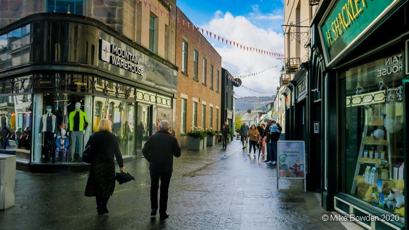 Monmouthshire.  Abergavenny street scene.