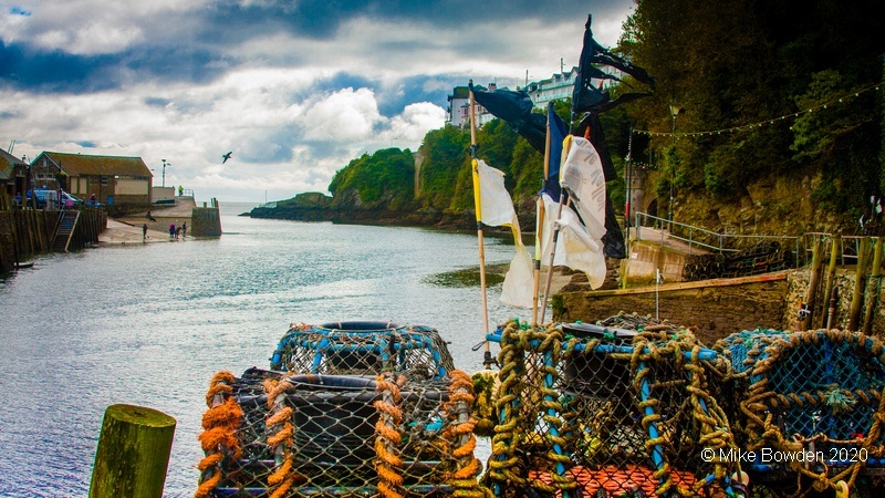 Cornwall. Looe Harbour and Fishing Pots.