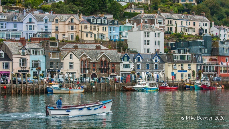 Cornwall.  Looe Harbour and Houses.